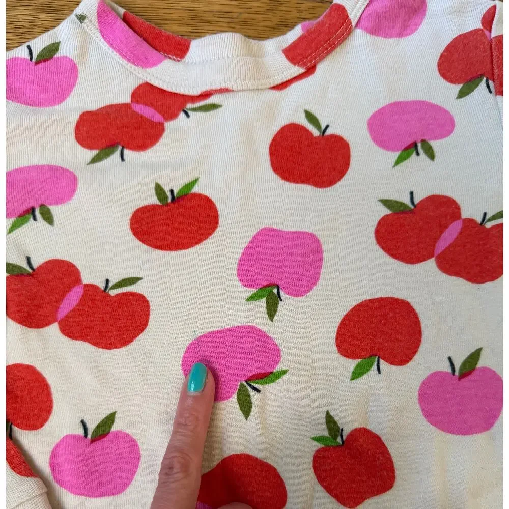 Gap Girls' Apple Print Long John Pajamas Size 4